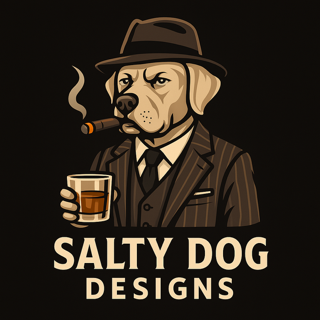 Salty Mobster Dog Logo